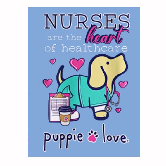 Puppie Love Dog Nurses Are Heart of Healthcare Short Sleeve T-Shirt - NEW - Picture 3 of 5